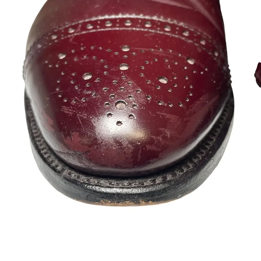 Allen Edmonds SANFORD Burgundy Leather Cap Toe‎ Oxford Dress Shoes 5237 Size 9D